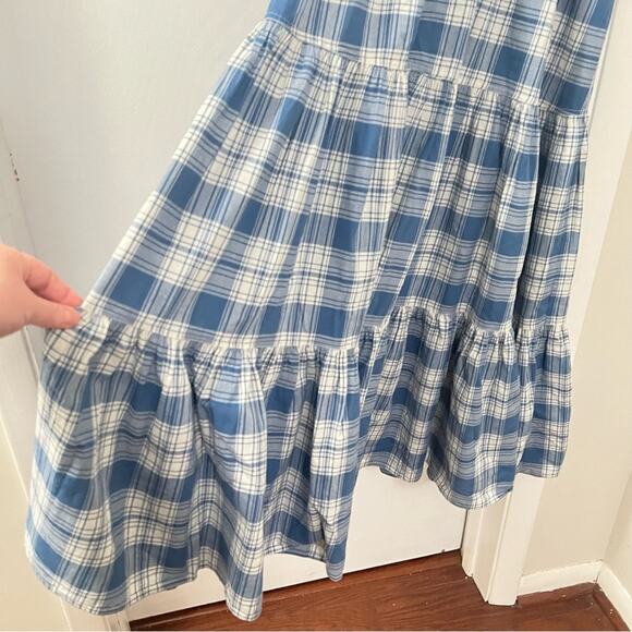 Ralph Lauren Plaid Tiered Cotton Halter Maxi Dress Size 10 - Picture 7 of 16
